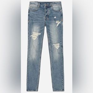 Ksubi Chitch Jungle Patch  Distressed Jeans Blue Sz 33